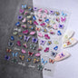 5D Hibiscus Flower Nail Embossed Sticker Acrylic Pink White Gold Petal Leaf Adhesive Decal Butterfly Dragon Floral Elegant Decor