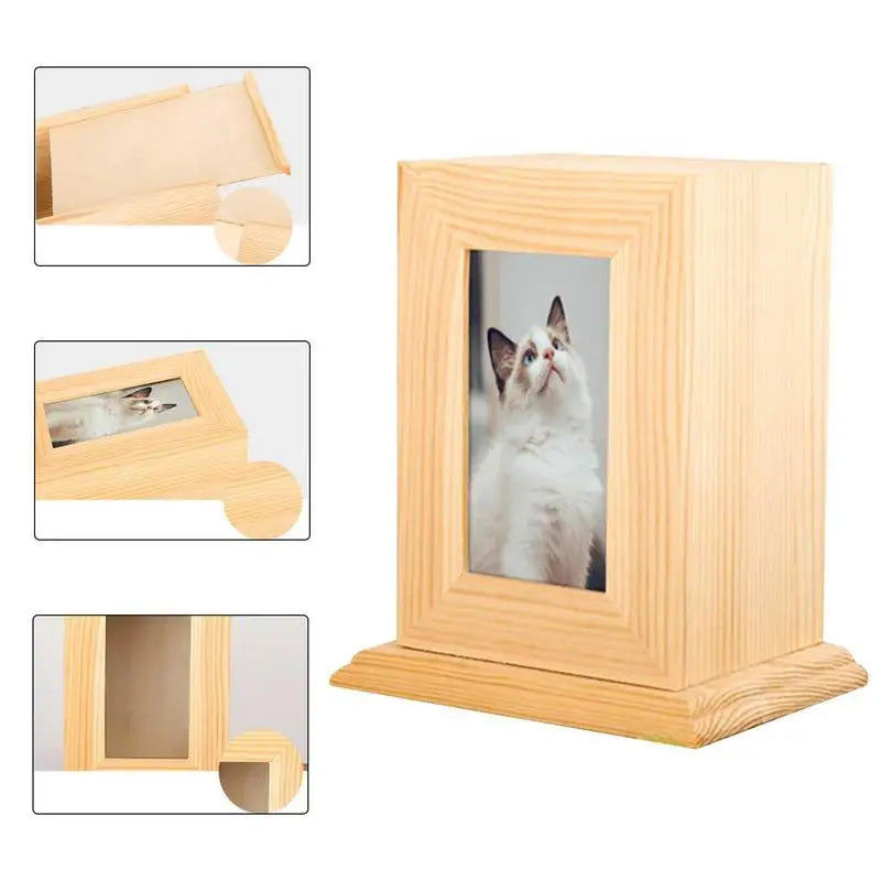 Pet Urns For Dogs Or Cats Wooden Urn Ashes Ashes Personalized Photo Frame Pet Cremation Urns Keepsake Memory Box