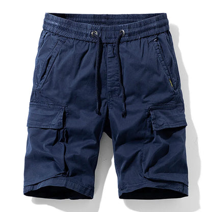 Men Summer New Multi Pockets Cotton Cargo Shorts Men Fashion Solid Quick Dry Joggers Shorts Pants Outdoor Breathable Shorts Male