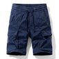 Men Summer New Multi Pockets Cotton Cargo Shorts Men Fashion Solid Quick Dry Joggers Shorts Pants Outdoor Breathable Shorts Male