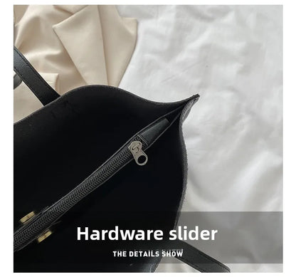 Large Capacity Women's Bag, New Soft Leather Tote Bag, Casual and Versatile Single Shoulder Bags for Woman Korean Style Handbags