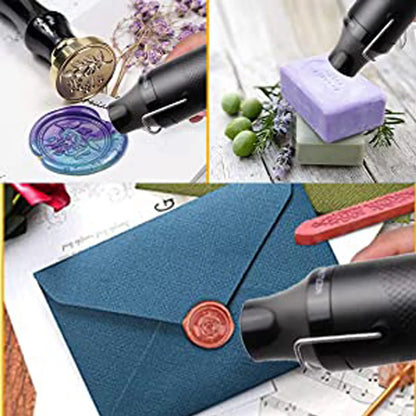 300W Electrical Mini Heat Gun Handheld Hot Air Gun with 300PCS Heat Shrink Butt for DIY Craft Embossing Shrink Wrapping PVC