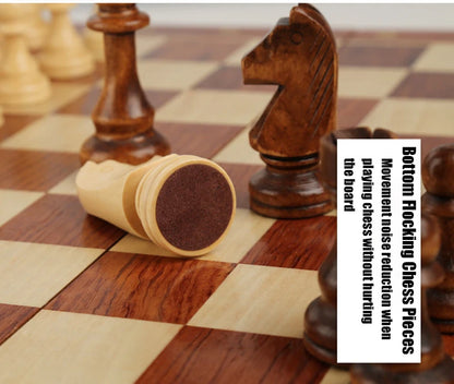 15" x 15" High-end Folding Chess Set Top Grade Classic Handwork Solid Wood Pieces Walnut Chessboard Children Gift Board Game