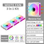 Teucer 12cm Silent PWM Control Fan 5V 3Pin ARGB with AURA SYNC 4Pin Chassis Fan for PC Case Water Cooling