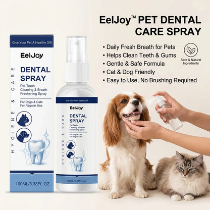 Pet Dental Care Spray Remoce Plaque & Tartar Buildup Reduce Odor Soothe Inflamed Sensitive Gums No Brushing Teeth Cleaning Spray