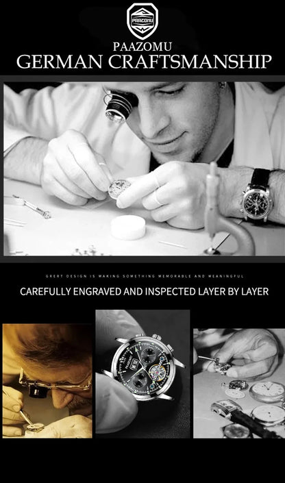 PAAZOMU Top Luxury Brand Man Watch Sports Waterproof Luminous Date Men Wristwatch Square Dial Quartz Men's Watches High Quality