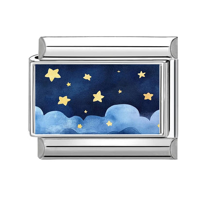 Fashion Blue NO.8 Ball Panda Elephant Cat Flower Italian Charms Fit 9mm Stainless Steel Women Fashion Bracelet DIY Jewelry Gifts