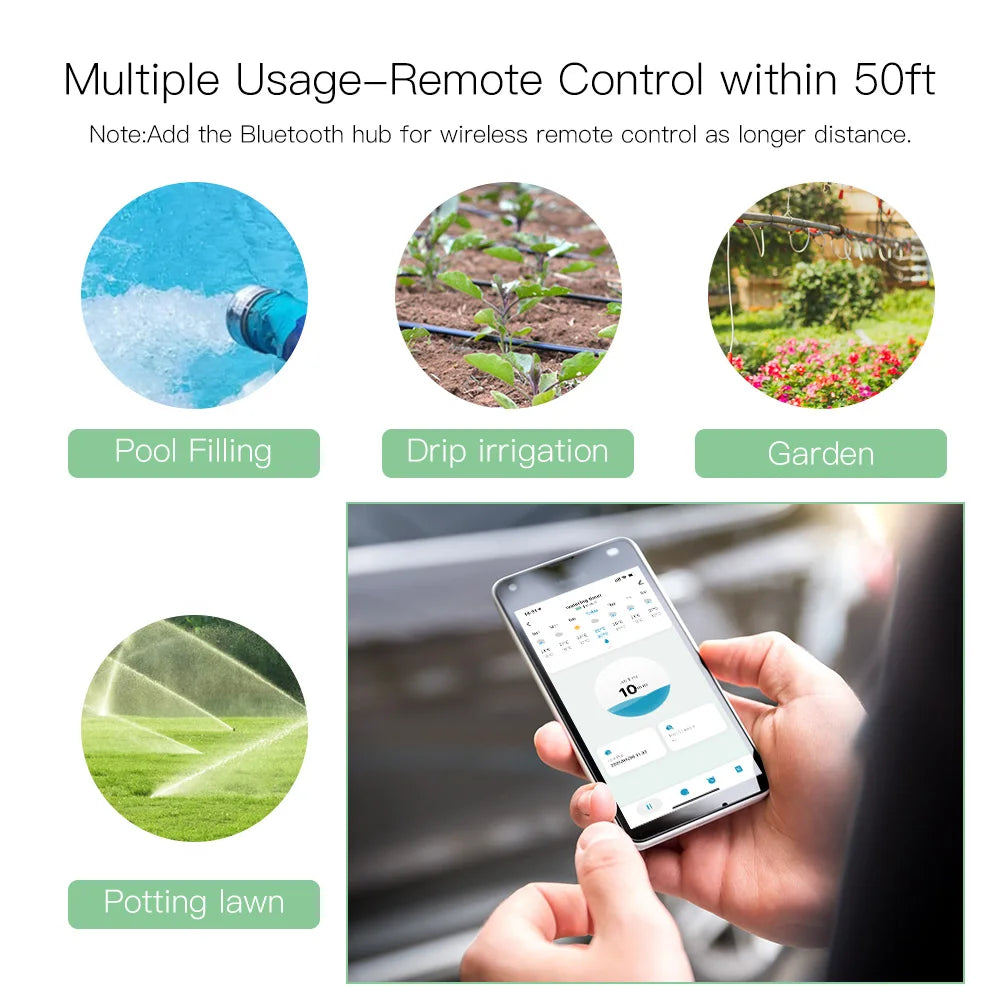 Moes Smart Tuya Bluetooth Water Timer Rain Delay Programmable Irrigation Timer with Automatic and Manual Watering