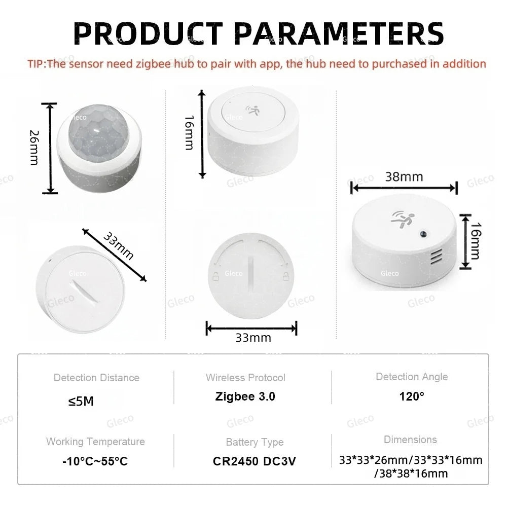 Zigbee 24G Mmwave Radar Presence Sensor Human Detector Motion/Static Detection For Tuya Z2M Smart Home Security Automation Alarm
