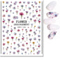 3d Nails Art Decals Spring Fruits Pink Full Tips Peony Magnolia Flowers Adhesive Sliders Stickers Decoration For Nails Manicure