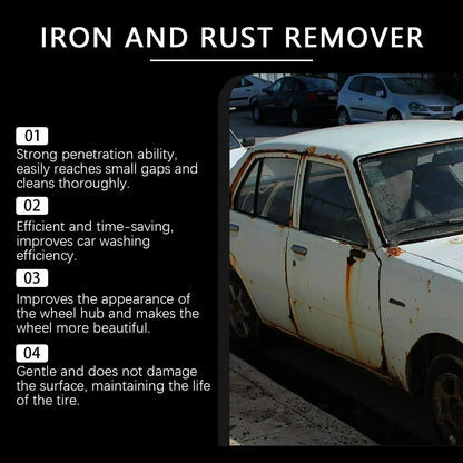 Universal Vehicle Rust Treatment Spray Dissolve Old Rust Prevent Re-rust Ideal For Car Detailing Garage Home Metal Cleaning Work