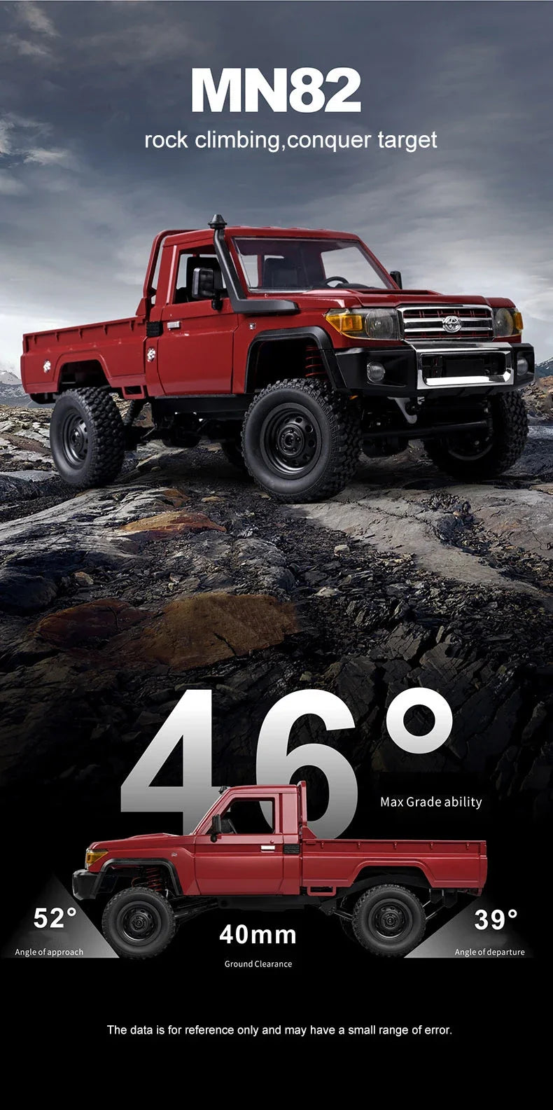 ZWN 1:12 Full Scale RC CAR MN82 Upgraded MN82 PRO Controllable Headlights 2.4G 4WD Off-Road Car Pick Up Truck Toy for Kids Gifts