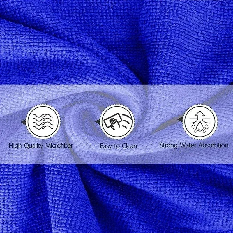 30x30cm Multi-Use Microfiber Cloth - Blue Super Absorbent Towel For Car Care Kitchen Home & Office Cleaning