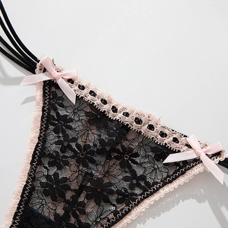 Lace Bow Panties sexy female lingerie Daily Wear Home Wear Solid underwear women Low Waist Panties Breathable трусы женские