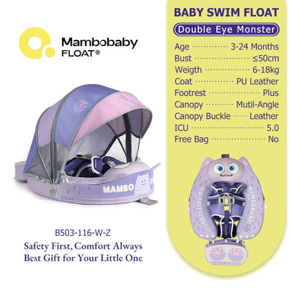 Mambobaby Float Safe Solid Core ST-Unicorn B503-143-W-Z Comfort Always: Skin-friendly Coat Baby Swimming Ring Toddler Pool Float