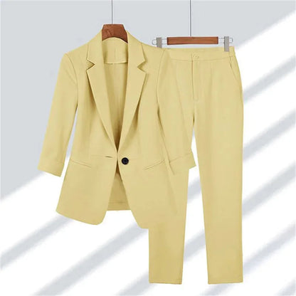 Unisex Oversized Blazer Suits Two 2 Pcs Sale Autumn Spring Women Men OL Blazer& One Button Straight Pant Suits JYFS-8752