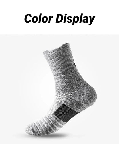 3 Pairs Men's Socks Compression Stockings Breathable Basketball Sports Cycling Moisture Wicking High Elastic Tube