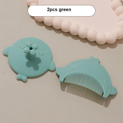 New Baby Hair Comb Accessories Cartoon Cute Comb Infant Bathing Soft Comb Newborn Hair Cleaning Supplies Silicon Head Massage