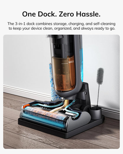 ILIFE W90 Pro Cordless Vacuum Cleaner Mop Wet & Dry, 7000Pa Suction, One Tap Self-Cleaning, Floor Washer, LED Display, Large Dual Water Tank, Upgraded W90