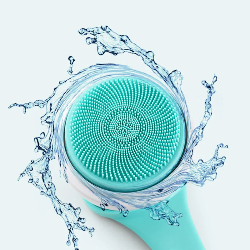 Electric Bath Brush 5-in-1 Long Handle Rechargeable Spin Body Facial Scrubber Back Rubbing Cleaning  Massage Spa Shower Brush