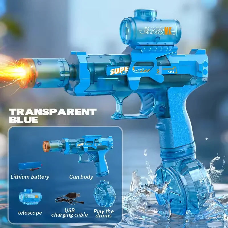 Children High Pressure Electric Water Gun Toys Summer Outdoor Beach Pool Garden Fight Games Kids Automatic Bursts Watergun Gifts