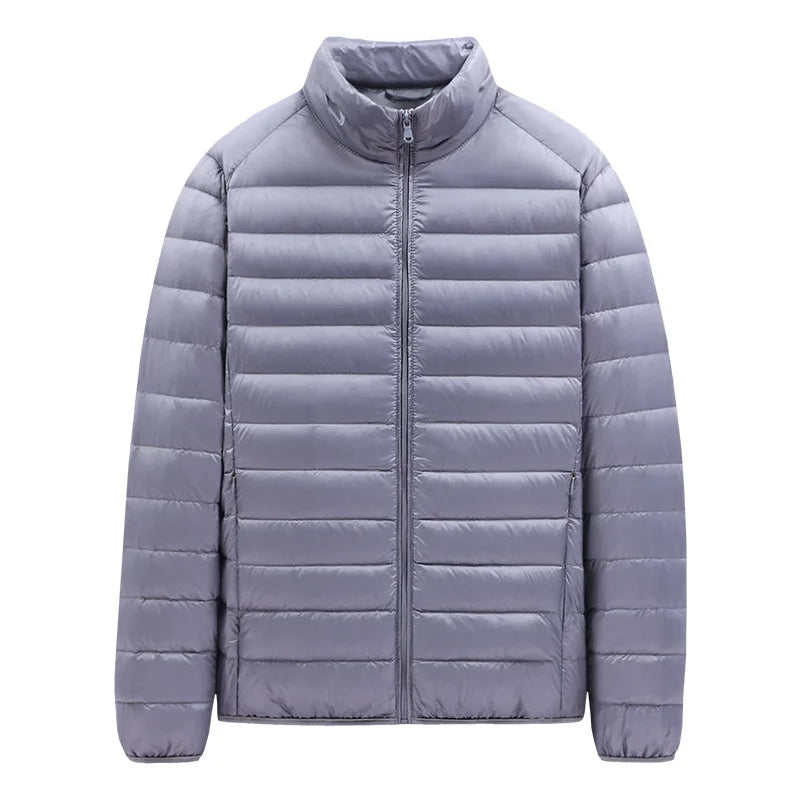 Men's Stand-Collar Hooded Lightweight Down Jacket for Winter - 90% Duck Down, Sporty, Warm & Versatile (Couple Style Available)