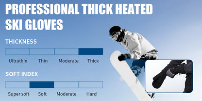 Heated Gloves For Winter 7.4V Rechargeable Battery Powered Electric Heating Hand Warmer Skiing Glove For Fishing Skiing Cycling