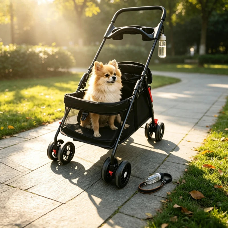 Multi Function Pet Stroller Foldable Push Pull Trolley Carrier Handbag for Cats Small Dogs Outdoor Travel Daily Use 펫 유모차