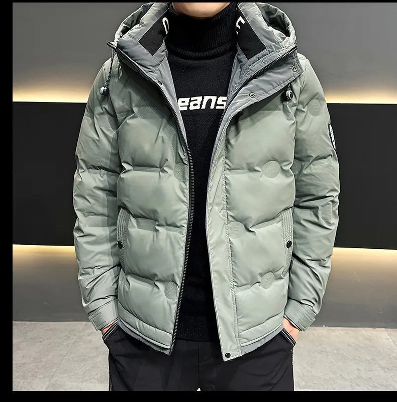 Hip Hop Men's Lightweight Hooded Down Jackets Winter Fashion Windbreaker Thick Warm Coats Outdoor Sport White Duck Down Jacket