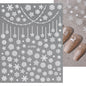 1sheet 3D White Snowflakes Nail Stickers for Christmas Winter Snow Flower Self-adhesive Nail Art Decals DIY Manicure Decorations