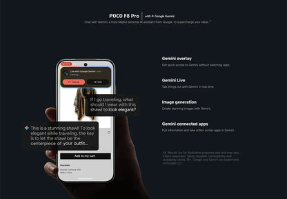 Global Version POCO F8 Pro 5G 6.59' Snapdragon® 8 Elite Mobile Platform 100W HyperCharge 6210mAh 50MP Camera NFC IP68 XIaomi