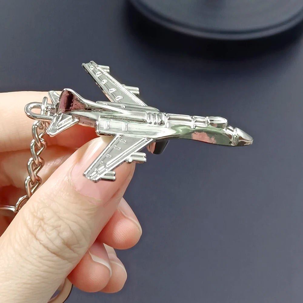 Air Plane Model Fighter Keychains Metal Cool Airplane Keyring Pendant Car Motorcycle Bag Key Chain Ring for Men Creative Gift