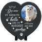 Personalized Pet Memorial Stone,Custom Cat Grave Marke Plaque With Photo&Name,Garden Slate Tombstone Pet Loss Remembrance Gift