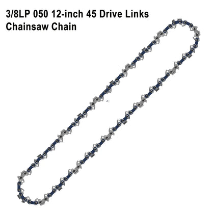 12" Guide Bar & 45 Link Chain Set 3/8"LP Pitch 0.050" Groove Width Rounded Teeth Alloy Chainsaw Components 12 Inch Electric Saw