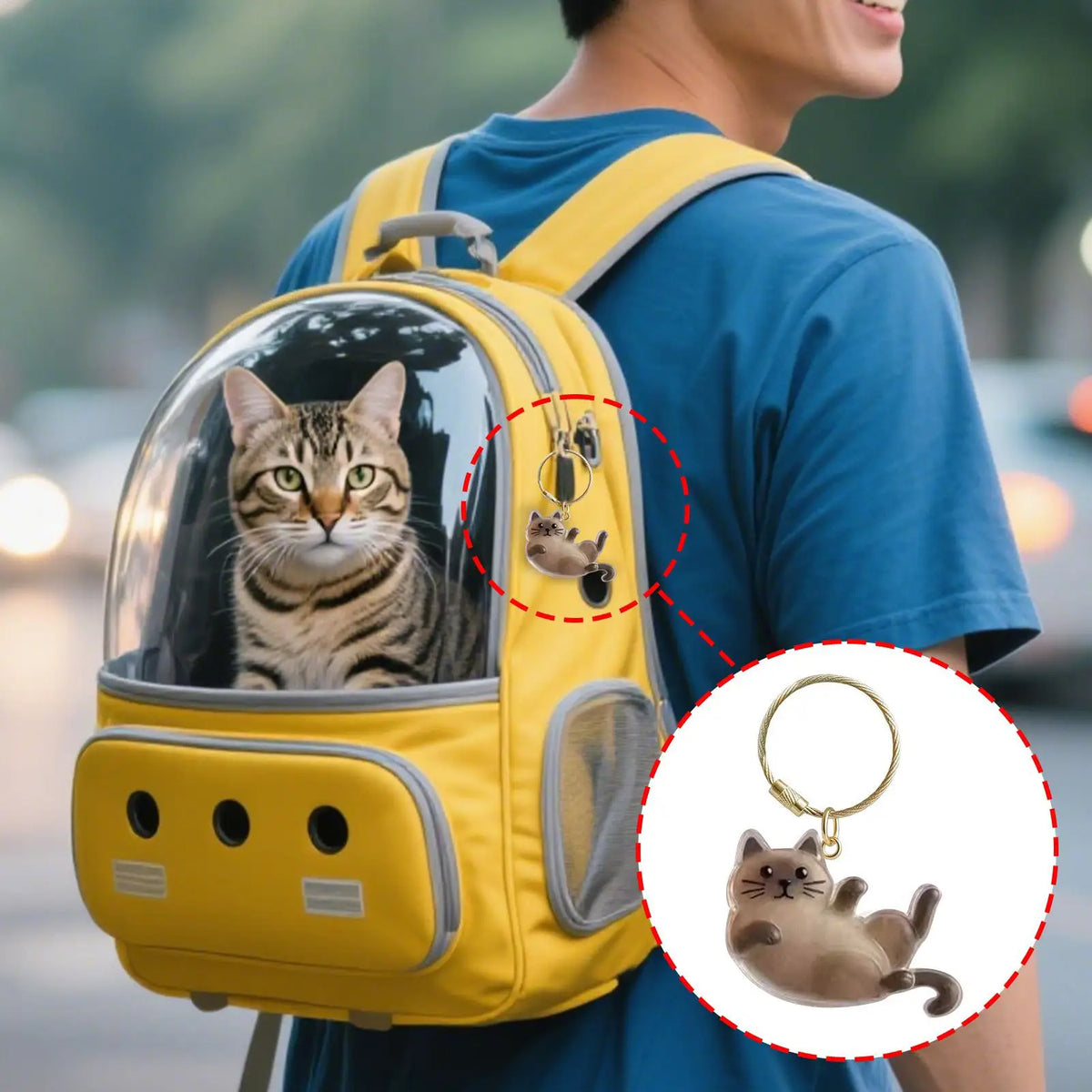 2x3x6cm Pet Hair Keychain Holder, Portable Cat Dog F ur Pendant For Bag, Keepsake Key Ring For Backpack Purse Wallet, Cute Gift