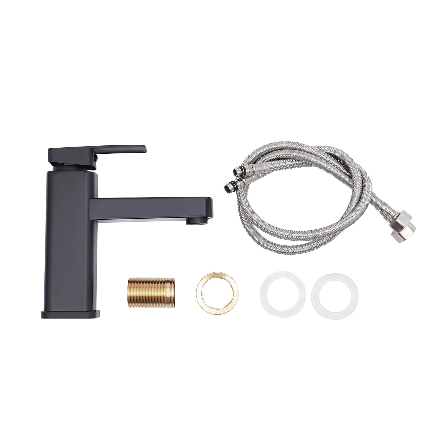 Black And White Washbasin Faucet, Bathroom Kitchen Single Pole Faucet With Digital Display Screen