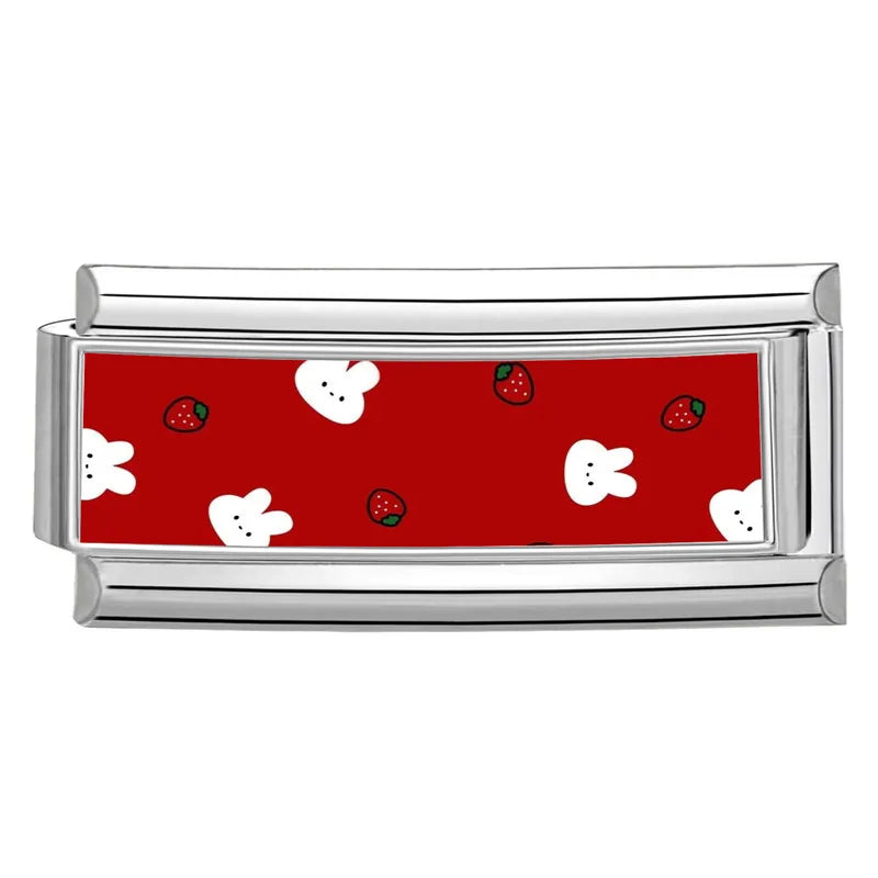 Y2K Red Pink Heart Dog Cat Flowers Italian Charm Link Fit 9mm Stainless Steel Jewelry DIY Making Bracelets For Gifts