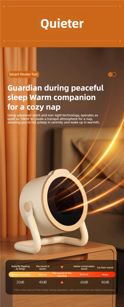 Portable desktop electric heater suitable for home and office use Mini fan heater suitable for desktop use and foot warmer