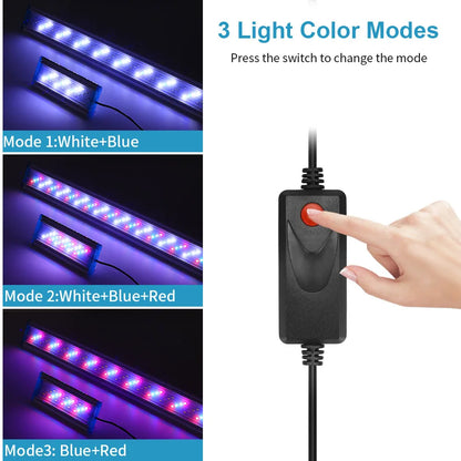 Extensible Waterproof Clip on Lamp For Fish Tank Super Slim Fish Tank Aquatic Plant Grow Aquarium LED Light 18-58cm 220V