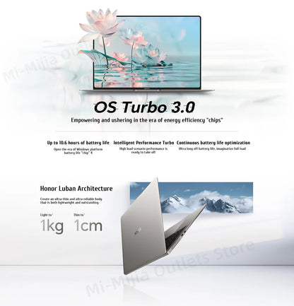 Honor MagicBook Art 14 Snapdragon Edition 1kg Ultra Thin Laptop X Elite 32G 1T 3.1K Eye Screen Notebook