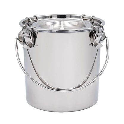5/10L Stainless Steel Cow Milk Bucket Farm Cows Goats Vacuum Pump Bucket Pasture Cow Sheep Electric Milking Machine Accessories