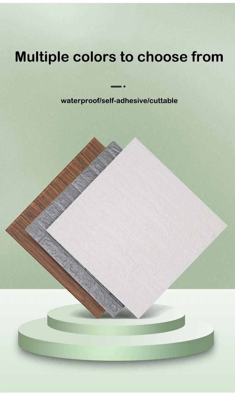 Black Brick Pattern Wallpaper Thick Waterproof and Moisture-Proof Living Room Bedroom Decorative Sticker Self-Adhesive