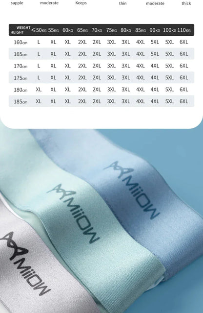 MiiOW 4Pcs Ice Silk Men's Panties Sexy Seamless Man Boxershorts Graphene Antibacterial Men Underwear Breathable Man Boxer Briefs