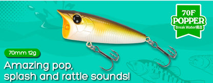 TSURINOYA FLICKER 70F Surface Fishing Lure Z Dog Floating Pencil 70mm 8.4g Chatter Artificial Hard Baits Trout Bass Pike Plug