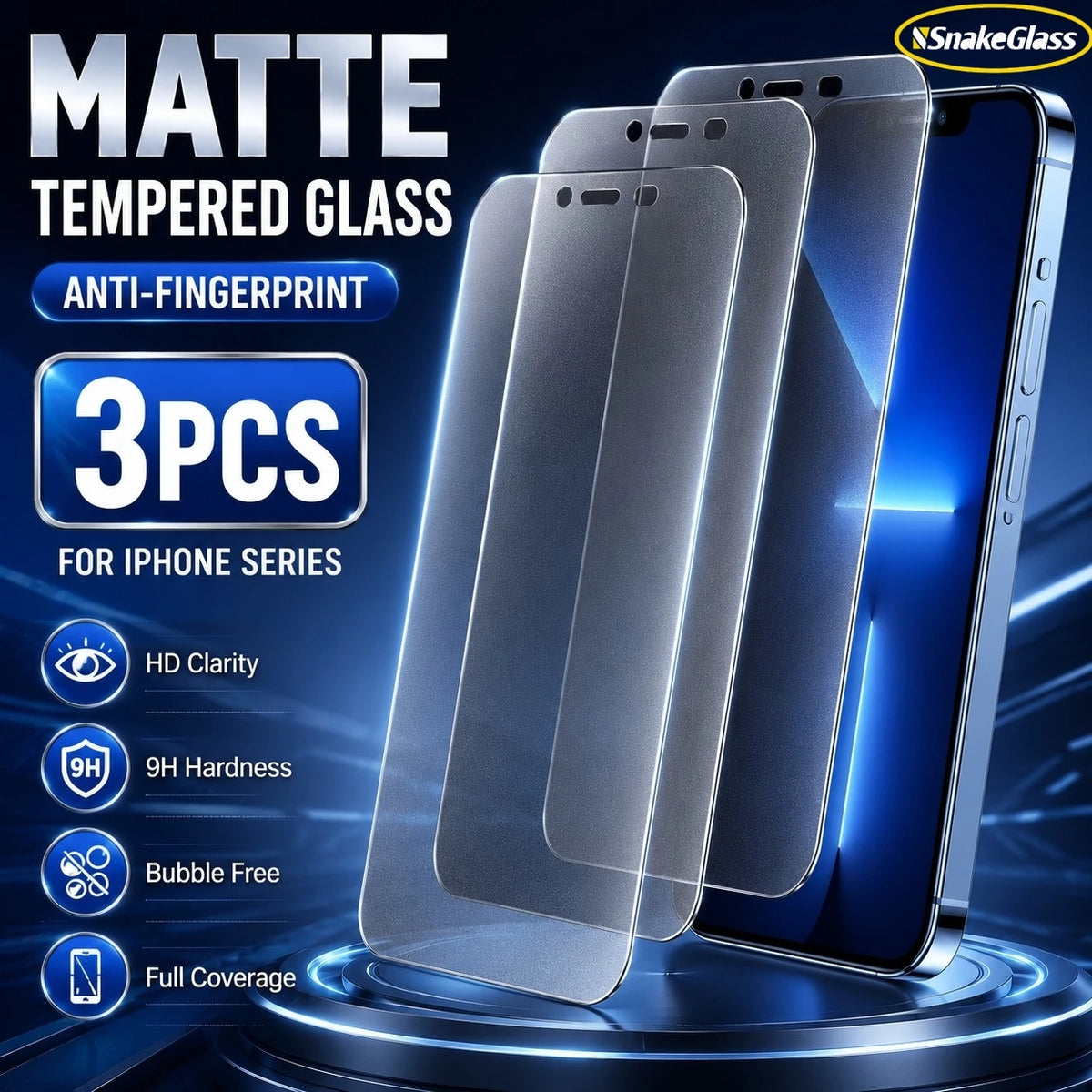 Matte Tempered Glass For iPhone 17 Pro Air 16 15 14 13 12 11 Pro Max XS 8 7+ Anti Fingerprint Anti Scratch Screen Protector Film