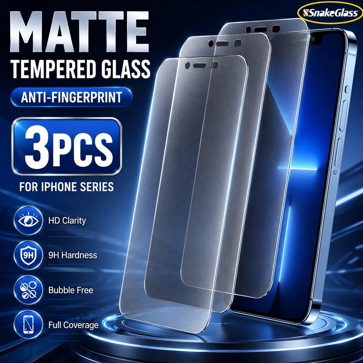 Matte Tempered Glass For iPhone 17 Pro Air 16 15 14 13 12 11 Pro Max XS 8 7+ Anti Fingerprint Anti Scratch Screen Protector Film