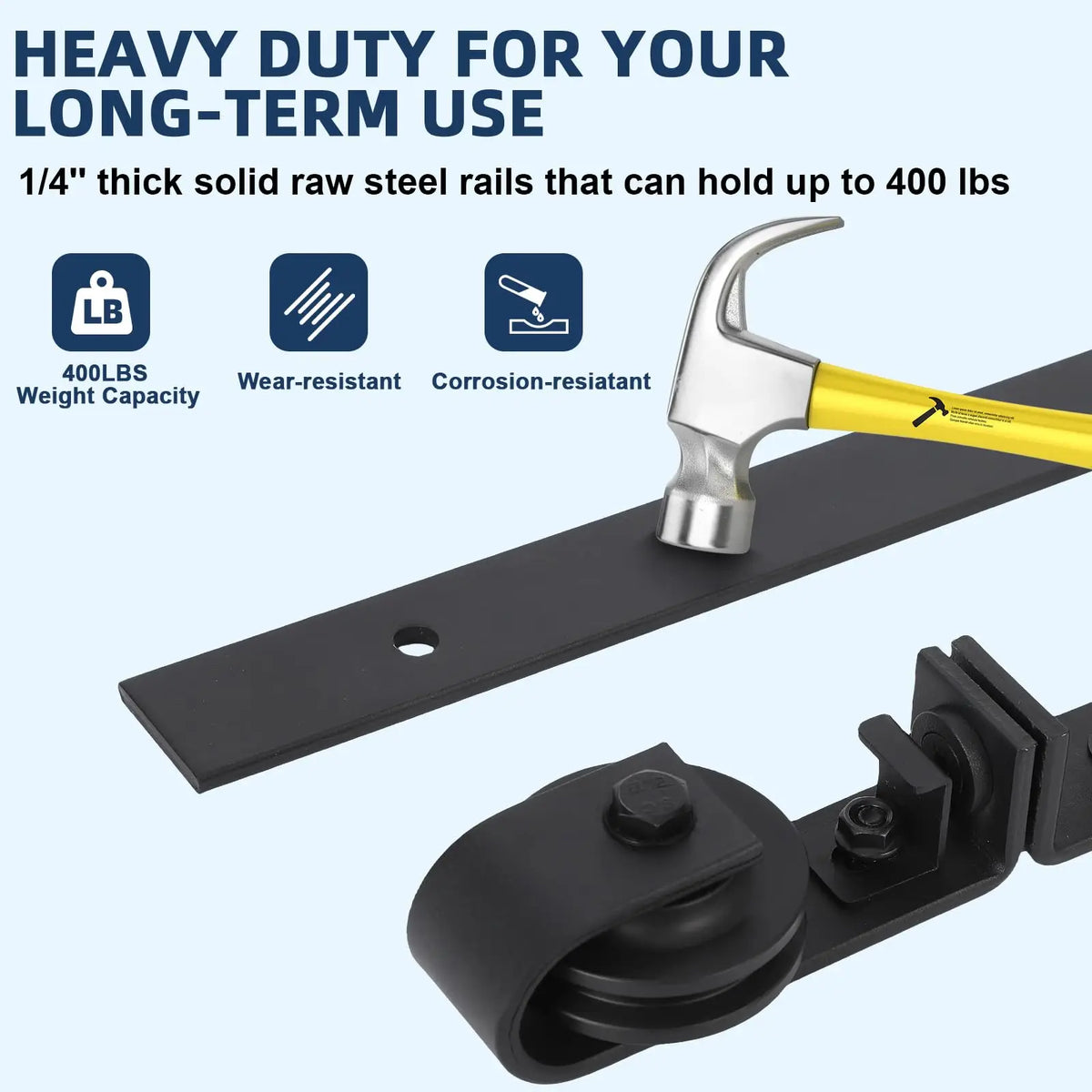 Heavy Duty Bi-Folding Sliding Barn Door Hardware Kit Quiet Side-Mounted Roller – 2/4 Bifold Doors For Closet Laundry Bedroom