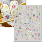 3d Nail Art Decals Elegant White RoyalBlue Roses Flowers Adhesive Sliders Nail Stickers Decoration For Nail Manicure