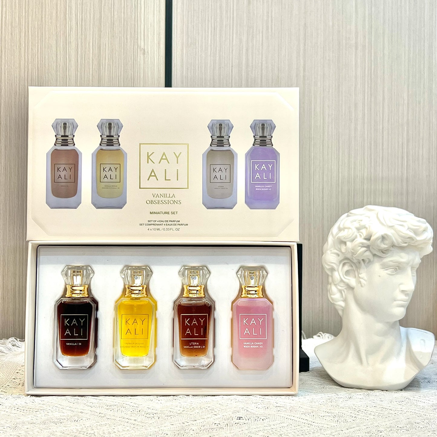 KAYALI 4x10ml Mini Perfume Set Vanilla Oud Floral Fruity Oriental Long Lasting Unisex Eau De Parfum Travel Gift Set Luxury