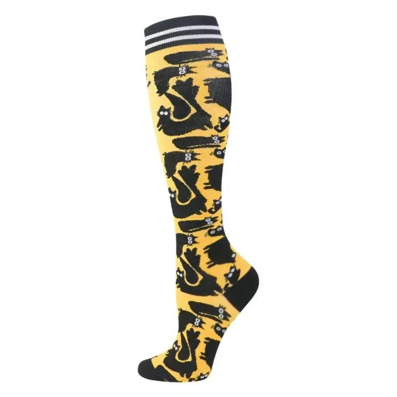New Men Women Compression Socks for Leggings Running Marathon Pressure Soccer Adult Socks Network Red Pressure Nurse Men Socks